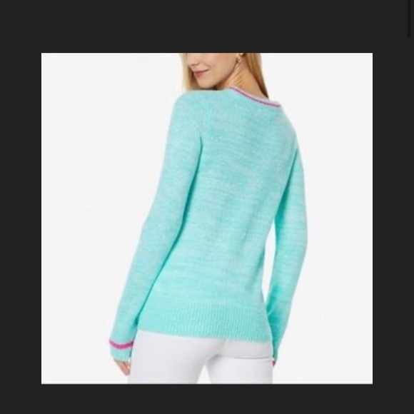 NWT Lilly Pulitzer Rollins Sweater Surf Blue Vacay Ready Intarsia SZ XL $138 - Picture 5 of 9